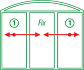 3 sash sliding middle FIX+arch