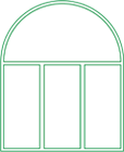 Arched window or door with 3 sash