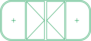 2 fixed carve & 2 turn sash