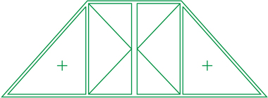 2 fixed Triangle with 2 turn sash