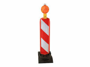 Guiding delineator on a base with lamp